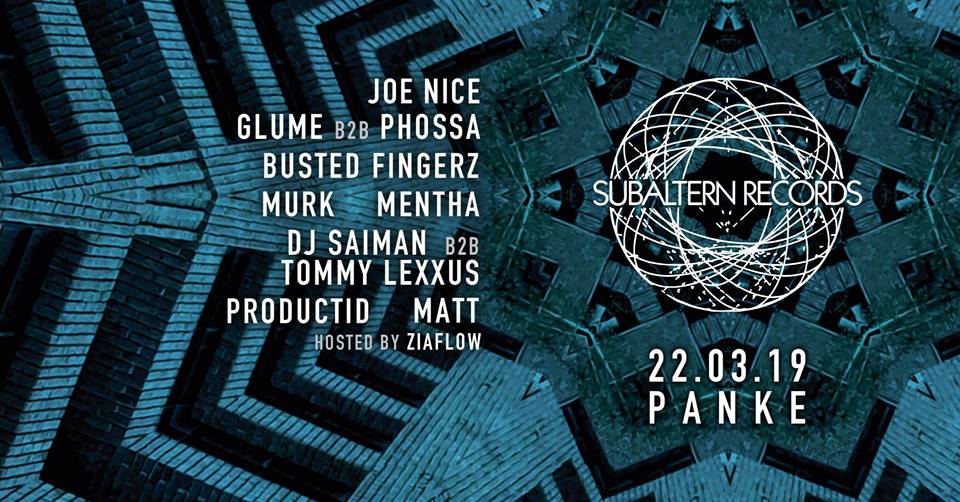 Subaltern Records: Joe Nice, Glume & Phossa + More – Dubstep/140